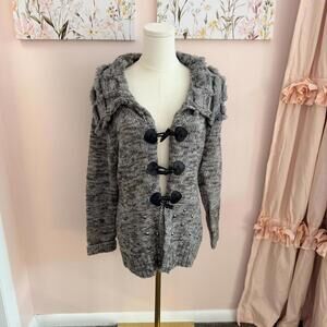 Vintage Y2K Artex Faux Fur Trim Toggle Knit Cardigan